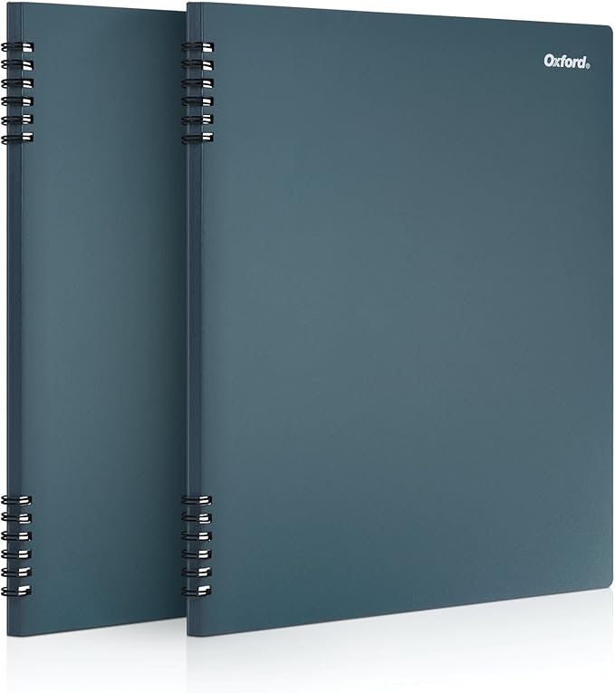 Oxford Stone Paper Notebook, School Notebooks, Journal for Writing, 8-1/2" x 11", Blue Cover, 60 Sheets, 2 Pack (161646)