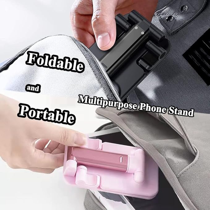 Meetuo 2 Pcs Cell Phone Stand, Adjustable Angle Height Phone Stand for Desk, Foldable Portable Phone Holder for iPhone 14/13/12/Smartphones