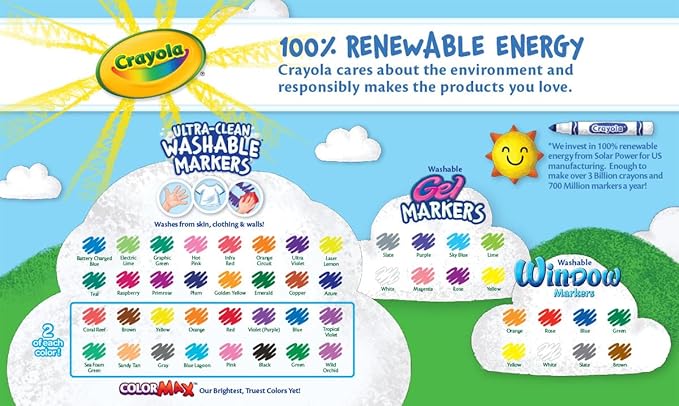 Crayola Washable Broad Line Marker Variety Set (64ct), Teacher School Supplies for Toddlers & Kids, Ultra-Clean, Window, & Gel FX Markers for Kids, 3+