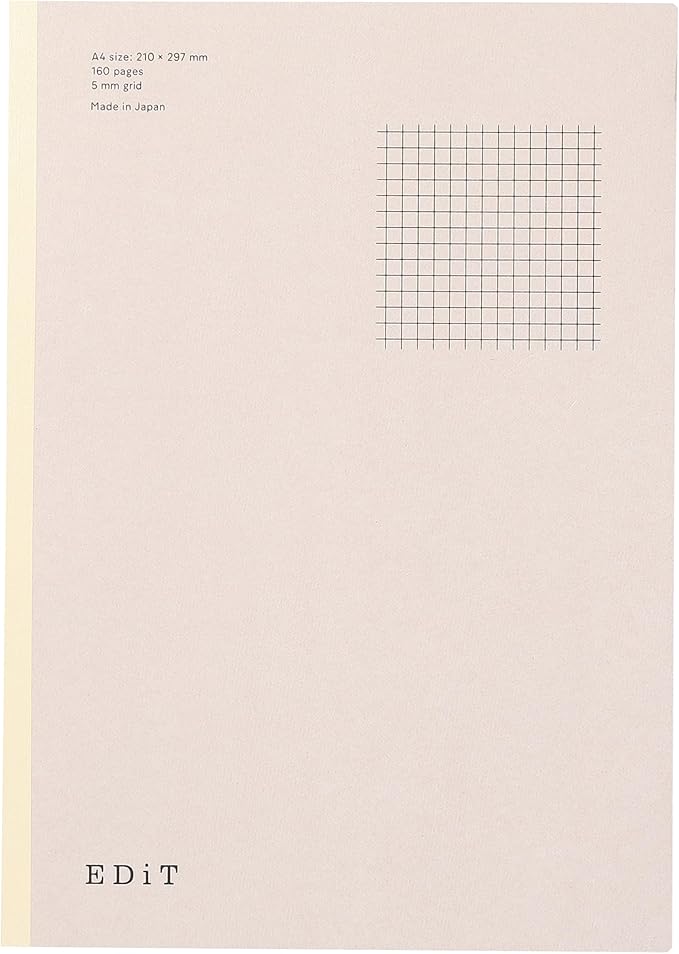 MARK'STYLE EDiT Designed for Clear Thinking, Thin, Lightweight, and Smooth to Write On” — 160-Page Notebook (A4 (5mm Grid))