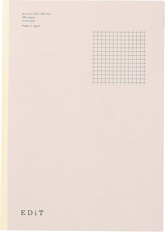 MARK'STYLE EDiT Designed for Clear Thinking, Thin, Lightweight, and Smooth to Write On” — 160-Page Notebook (A4 (5mm Grid))