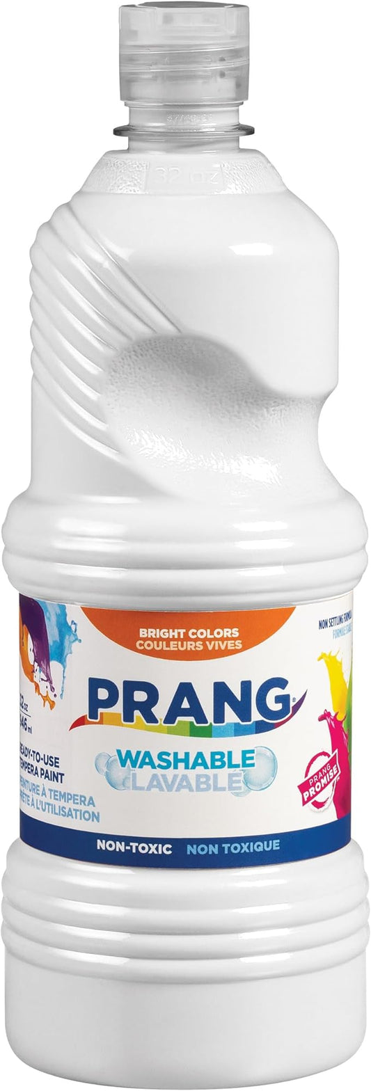 Prang Ready-to-Use Washable Tempera Paint, 32-Ounce Bottle, White (10907)