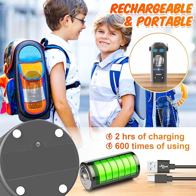 AFMAT Electric Pencil Sharpener, Fully Automatic Colored Pencil Sharpener for 7-11.5mm Pencils, Auto in & Out, Robot Pencil Sharpeners for Kids, Rechargeable Hands-Free with Dotted Eyes, PSX5ET, Gray