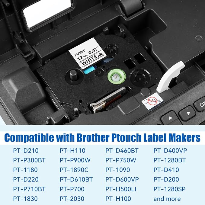 Labelife TZe-FA231 Replace for Brother Iron-On Fabric Label Tape | TZ TZe 12mm 0.47" White TZeFA231 Compatible with Brother Ptouch PTD400 PTD210 PT-1280 Label Maker, 4-Pack
