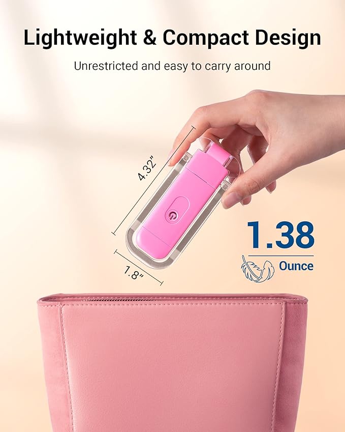 DEWENWILS Amber Book Light, USB Rechargeable Book Light for Reading in Bed, 3 Brightness Levels, Blue Light Blocking, LED Clip-on Reading Light for Kids, Bookworms (Pink)