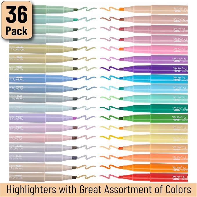 Mr. Pen- Highlighters, 36 Pack, Assorted Colors, Chisel Tip, Quick-Dry | Smear-Resistant, Odorless Highlighters for School, Office & Journaling