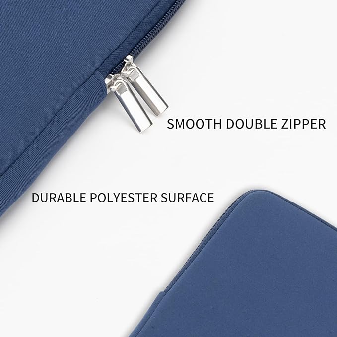 RAINYEAR 14 Inch Laptop Sleeve Case Protective Soft Padded Zipper Cover Carrying Computer Bag Compatible with 14" Notebook Chromebook Tablet Ultrabook (Navy Blue)