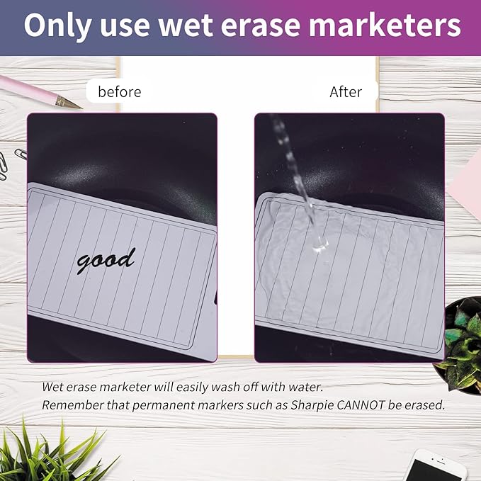 3 Pieces 3”*5” Erasable Notepad Badge with Retractable Badge Reel or Clip Dry-Erase Notepad Pocket Sized Erasable Notepad (Retractable)