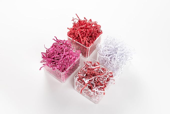 FRILLZ Crinkle Cut Paper Shred Filler for Baskets, Gifts, Packing and Protecting your Christmas, Holiday, Wedding, Valentines Day and other events (1 pound, Red and White)