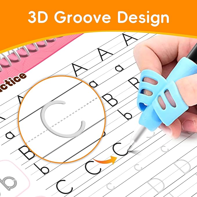 Large Magic Grooved Writing Practice for Kids 3-5, Grooved Writing Books Ages 6-8, Magic Book Handwriting Practice for Kids 5-7, Preschool Workbook Tracing Books for Boys & Girls