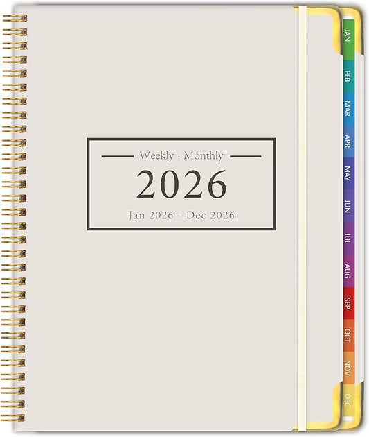 Planner -2026, Hardcover Weekly & Monthly Calendar Planner, January 2026 - December 2026, 8.5" x 11", Daily Agenda Book with Colorful Tabs, College Organizer Notebook, School & Work Supplies for Student Teacher Classroom