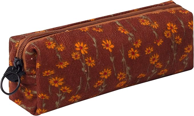 Cute Pencil Case Aesthetic Student Pencil Pouch Coin Pen Pouch Cosmetic Bag Office Stationery Organizer For Kids Teen School (Flowers-E)