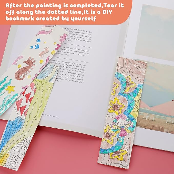 Cavnewt Watercolor Coloring Books for Kids Ages 4-8, Pocket Watercolor Painting Book Sets, Mess Free Paint with Water Books for Toddlers, Travel Activities Arts Party Birthday Gifts for Girls Boys