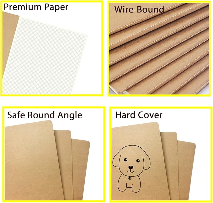zmybcpack 12 Pack 8.5x11 inch Large Graph Paper Notebook Journals Bulk, Square Grid Paper Notebook for Travelers, College Students, Office - Subject Notebooks 60 Square Grid Pages/30 Sheets