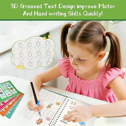 Preschool Learning Activities,Reusable Grooved Handwriting Workbook for Kids,Letter Tracing Books for Kids Ages 3-5, Busy Book Educational Gift