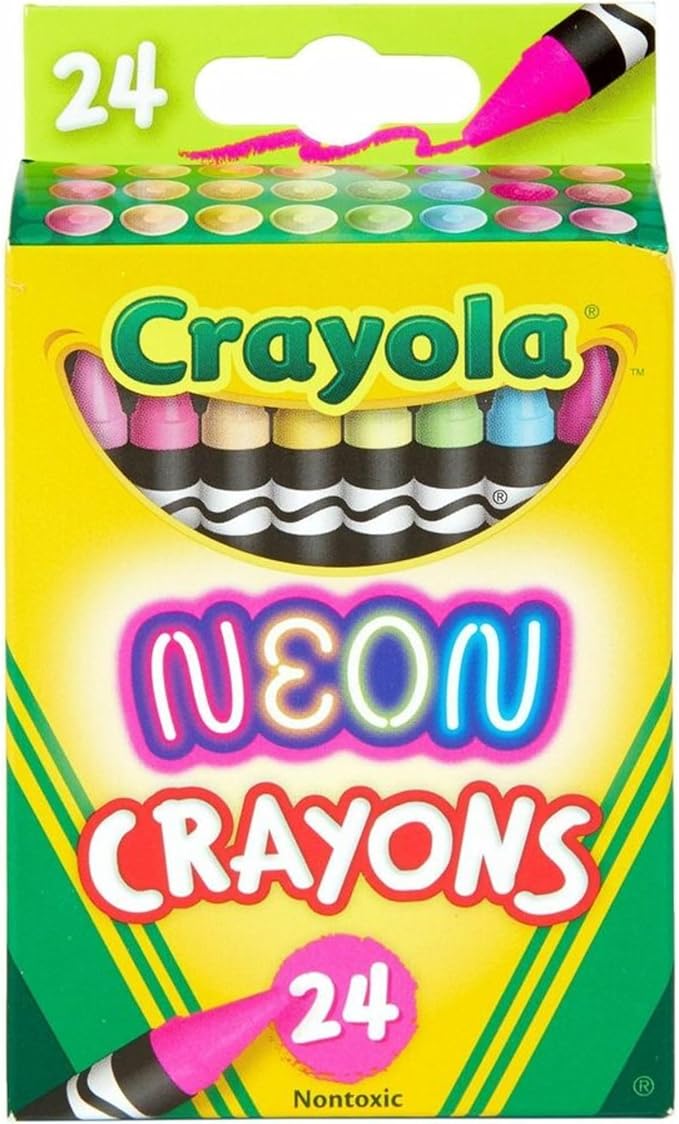 Crayola Neon Crayons, Back To School Supplies, 24 Count