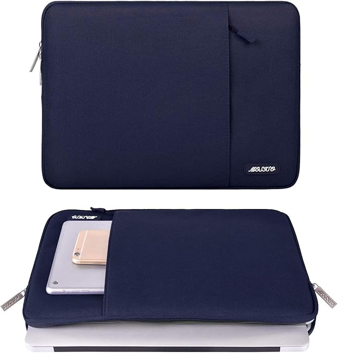 MOSISO Laptop Case 13 inch, Laptop Sleeve Compatible with MacBook Neo/Air/Pro 13 inch with A18/M5/M4/M3/M2/M1 Chip 2026-2016, Polyester Vertical Computer Sleeve Bag with Pocket, Navy Blue