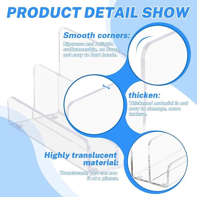 2 Pieces 2 Compartments Acrylic Mail Holder, Vertical Letter Holder for Desk, Office Home File Envelope Mail Organizer Sorter for Desktop Bill Document Notebook (2)