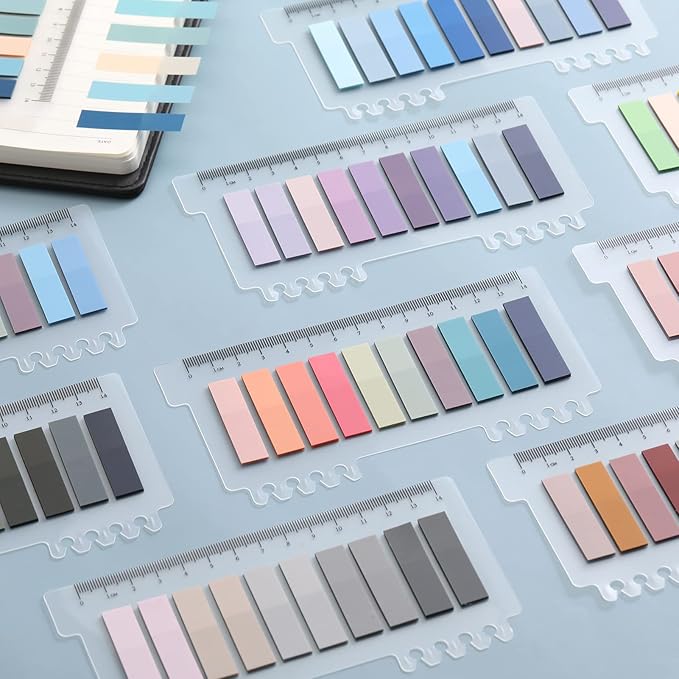 2000Pcs Sticky Tabs for Annotating Books, Clear Sticky Notes, Book Tabs for Binders, Page Markers for Notebooks, Multi-Colored Writable and Repositionable Book Flags Tabs Strip Index Tabs