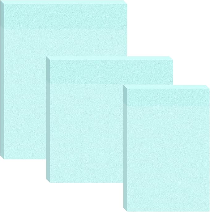 3 Pack Waterproof Sticky Notes, Transparent Sticky Notes, Glitter Sticky Notes Sets,3 Sizes: 2x2.99In,2.99x2.99In, 2.99x3.97 in for Home School Office (3, Green)
