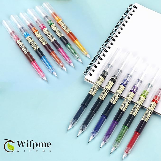 12 Colour Quick Dry Gel Pens, 0.5mm Fine Point Comfort Grip Gel Ink Pens Multi Colour Ink Aesthetic Journal Pen for Students Girls Boys Adults Writing Drawing School Office Supplies