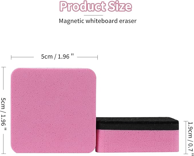 Dry Erase Erasers, 48 Pack Magnetic Whiteboard Eraser Chalkboard Cleansers Wiper for Classroom Office and Home (48mixed)