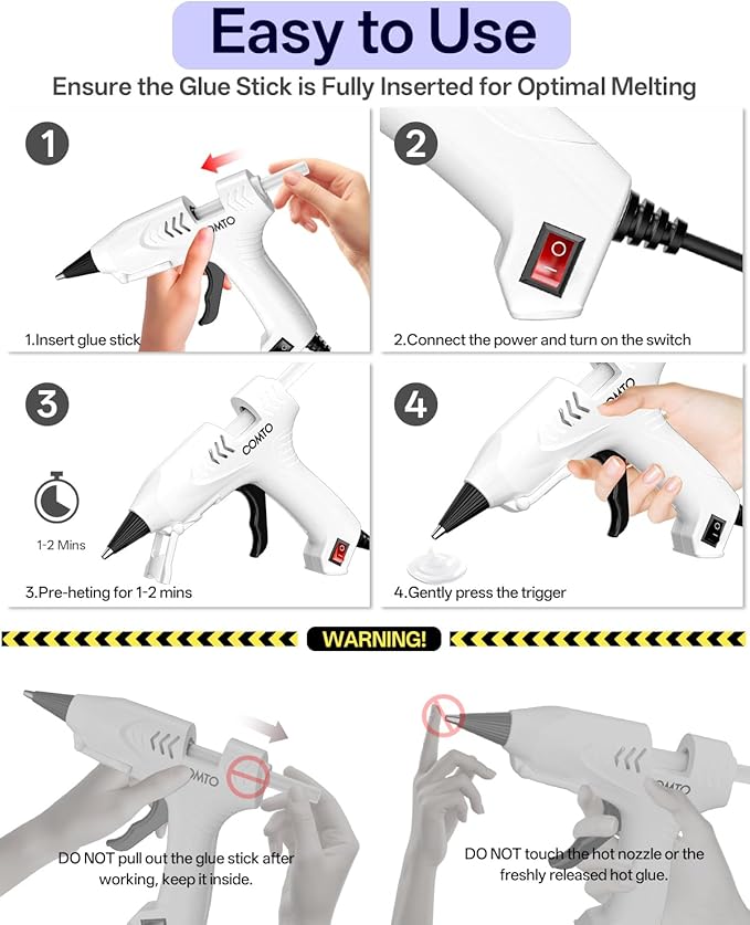 Hot Glue Gun Kit with 30 Sticks, 20W Fast Preheating Mini Hot Glue Gun and Sticks Set for School Crafts DIY Arts and Quick Home Repairs, White