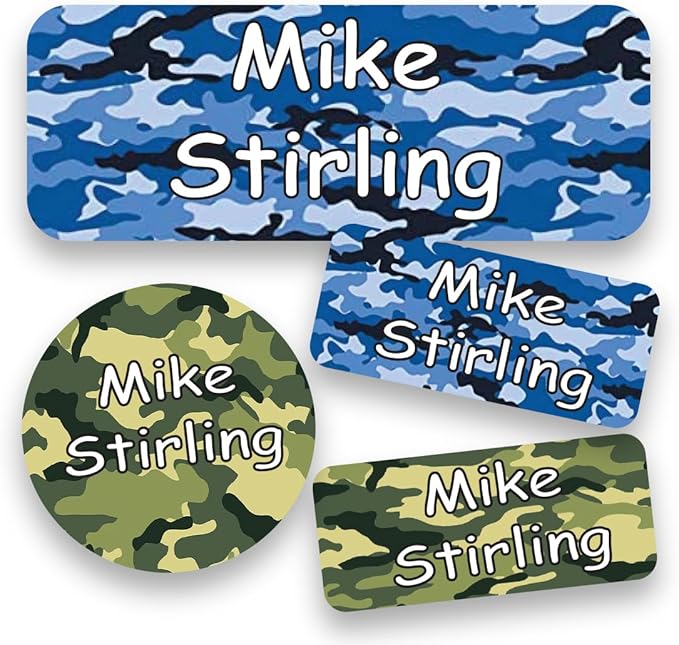 120-ct Personalized Waterproof Name Labels – 3-Line Custom Stick-On Tags for Daycare & Camp – Dishwasher-Safe, Cute Pastel Designs, Pre-Cut