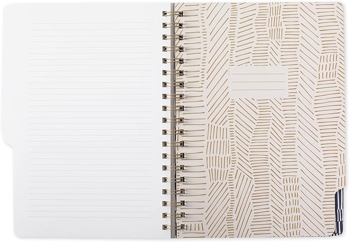 Fringe Studio Large Tab Notebook,"Tribal Lines", Flexible Paperback Cover, College Ruled, 5 Subject/Die-Cut Dividers, 7.25" X 10", 180 Lined Pages (343007), Multicolor