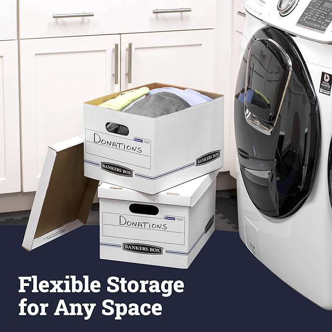 Bankers Box 12-Pack Basic Duty File Storage Boxes with Lids, Letter/Legal, STOR/FILE, (00703)