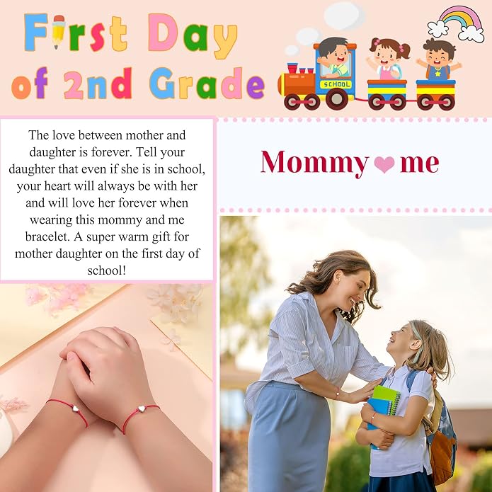 UNGENT THEM Big & Small Heart Bracelets Back to School Gifts for Girls