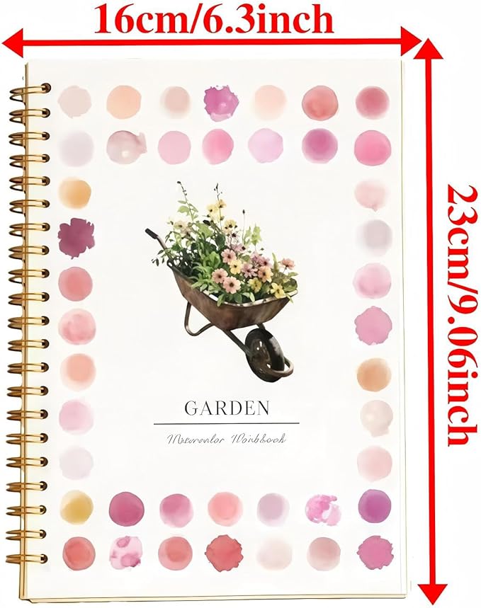 Watercolor Workbook - Coloring Book Beginner Friendly Painting Kit, Watercolor Workbooks for Adults with 24 Colors Paint, Exploration Gift for Adults Teens (Garden)