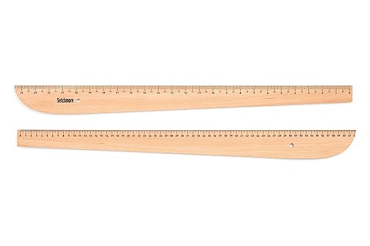 7 Piece Beech Wood Sewing Ruler Set, Wooden Pattern Making & Drafting Tools for Dressmaking Tailoring & Fashion Designer, with Straight Edge, Triangle, French & Hip Curve & Vary Form Curve