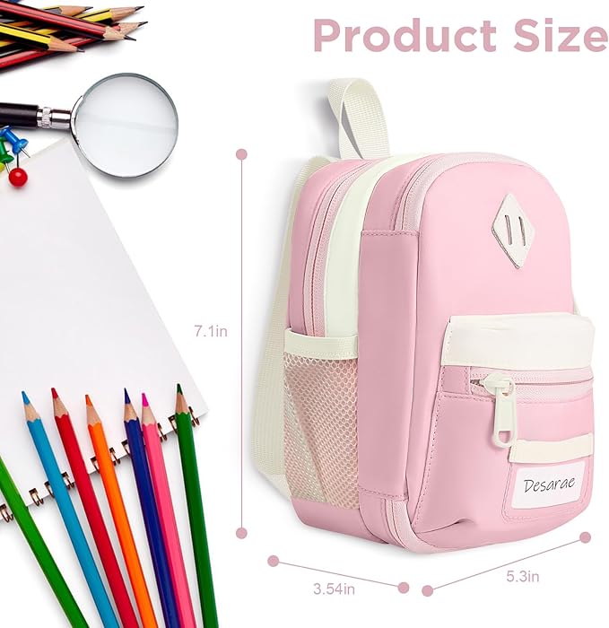 Large Capacity Pencil Case, Mini Backpack Pencil Case, Storage High Capacity Bag Pouch Holder Marker Pen Organizer, for Student, Teen Girls, Adults (Apricot Pink)