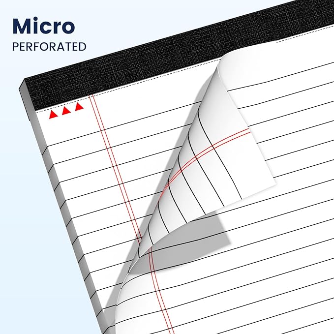 AILZFEI 24pcs 5x8 Inch Note Pads, Legal Pads Paper, 720 Sheets Total, College Ruled | White Legal Pads paper, Notepad for School, Office & Home | The Ultimate Value Pack for Neat Notes, Pads of Paper