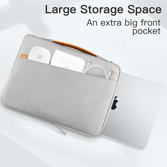 JETech Laptop Sleeve for MacBook Neo (A18 Pro), 14-Inch MacBook Pro (M1-M5, 2020-2026), Waterproof Bag Case with Portable Handle and Pocket, Compatible with 14 Inch Notebook (Light Grey)