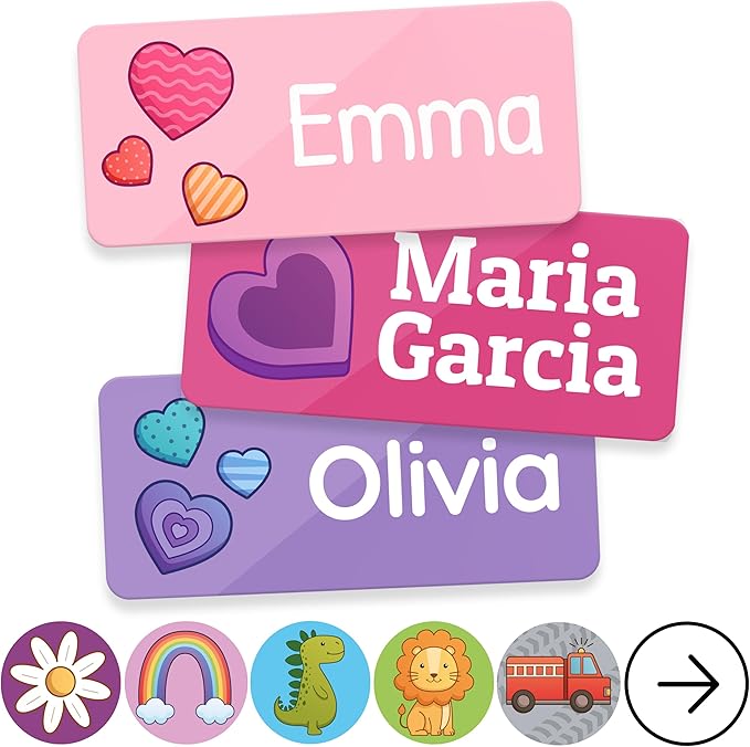 TagBuddy® Personalized Daycare Name Labels for Kids [210pcs] - Waterproof Name Stickers for School, Baby Bottles & Clothing - Custom Name Stickers - Washable Stick On Labels (1.2”x0.5”)