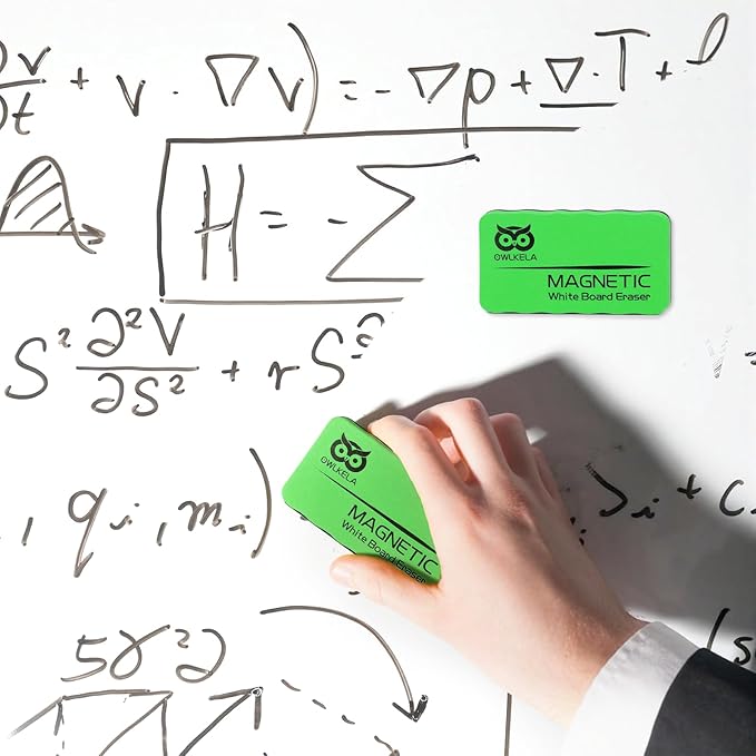 OWLKELA 8Pcs White Board Erasers, Magnetic Dry Erase Eraser Ideal for School, Office, Classroom and Home, Green