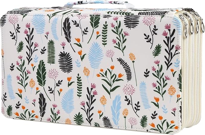 Portable Colored 300 Slots Pencil case Organizer with Printing Pattern for Watercolor Pens or Markers, Pencil Case Organizer for Artist