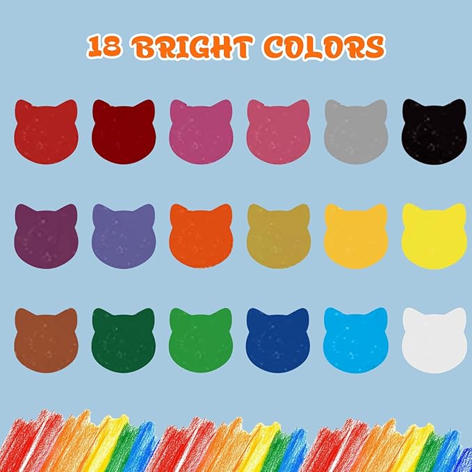 Prudiut 18 Color Silky Twistable Crayons for Young Artists, Washable Art Supplies, Multicultural Pastel Gel Crayons, Easy Grip Coloring Gift