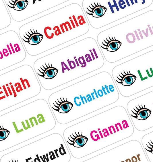 Personalized Name Labels for Kids – 60 Waterproof Peel-and-Stick Labels for Clothes, Lunch Boxes, Water Bottles, Laundry Bags – Durable, Dishwasher & Microwave Safe, Perfect for Camp, Daycare, School