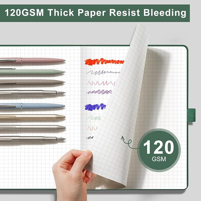 AHGXG Graph Grid Paper Notebook, 160 Pages, A5 Medium Size (5.7'' x 8.3'')