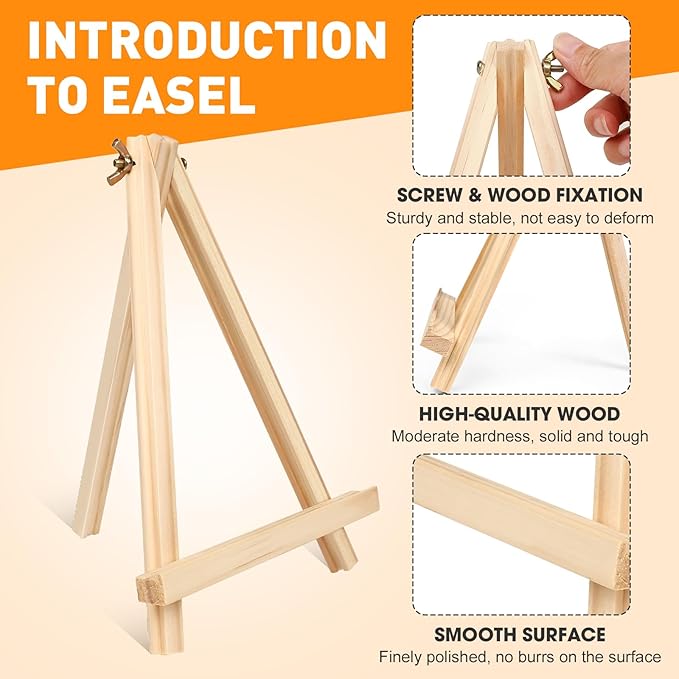 ESRICH 20 Pack 8x10 Canvas and Easel Set, Mini Acrylic Paint, Paint Brushes, Palettes, Aprons, Sip and Paint Kits for Adults Couples Friends Date Night Painting Party Supplies