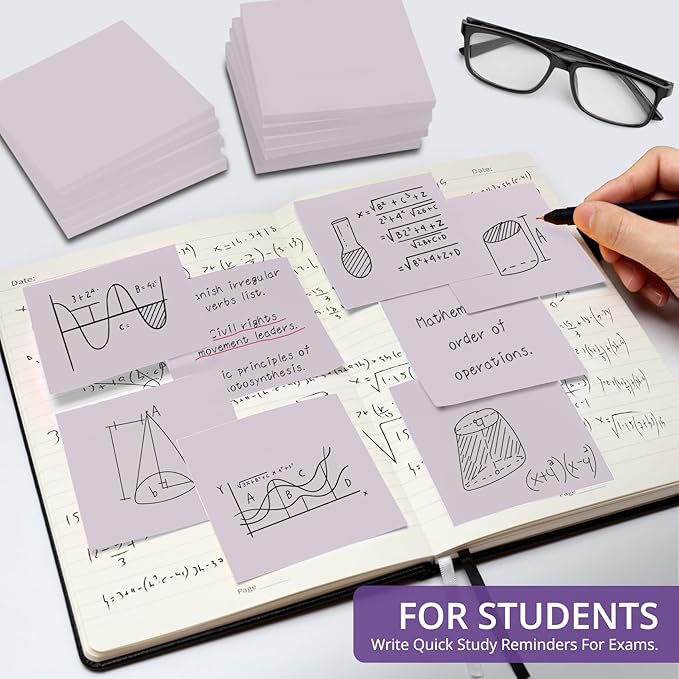 Sticky Notes, 36 Pads, 3x3 Inches Self-Stick Note Pads, Perfect for Office, Study, and Daily Life Organization - Purple