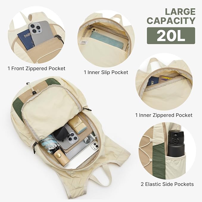 G4Free 20L Lightweight Packable Hiking Backpack for Women Men | Small Water Resistant Foldable Daypack with Phone Pocket for Travel Camping Outdoor