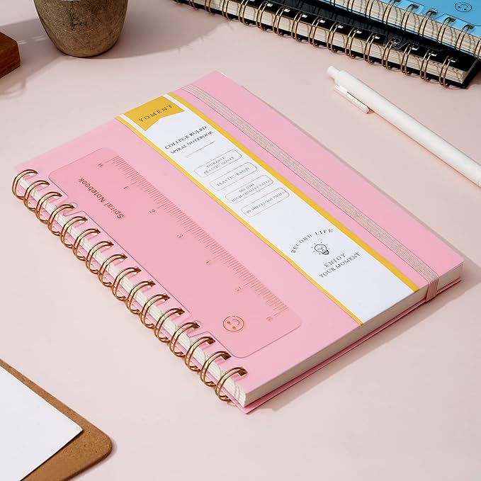 Yoment Lined Spiral Notebook Journal for Women Men A5 Small Spiral Notebooks 5x7 160 Pages Pink Notebook College Ruled Spiral Bound Journal for Work Note Taking School, Pink