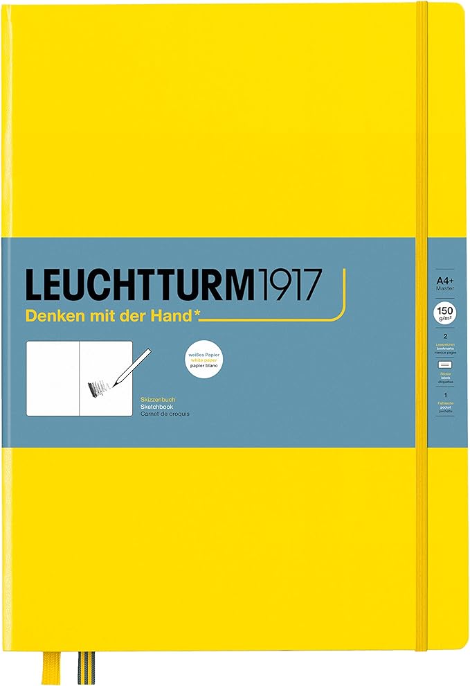 Leuchtturm1917 - Master A4 Hardcover Sketchbook (Lemon) - 112 Pages of 150g/m² Paper