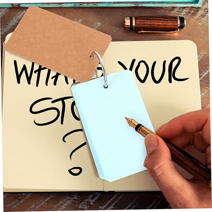 Veemoon 7Sets Blank Memo Cards DIY Flashcards for Studying Creative Writing and Note Taking Mixed Colors with Binder Rings for Students and Office Use