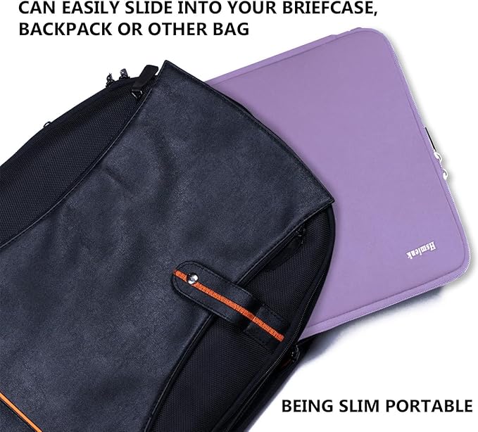 14 inch Laptop Case, Shockproof Protective Computer Sleeve Flip Cover Briefcase Carrying Bag Compatible with 14" HP, Lenovo, Asus, Acer, Notebook, Chromebook Computer, Light Purple