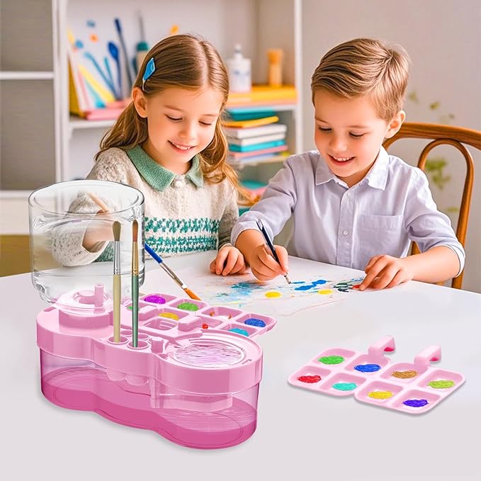 Paint Brush Cleaner, Multifunctional Acrylic Face Paint Brush Washing Station Brush Water Cup for All Purpose Oil Watercolor Painting Artist Professional Kit,Gift Art Supplies for Kid Adult